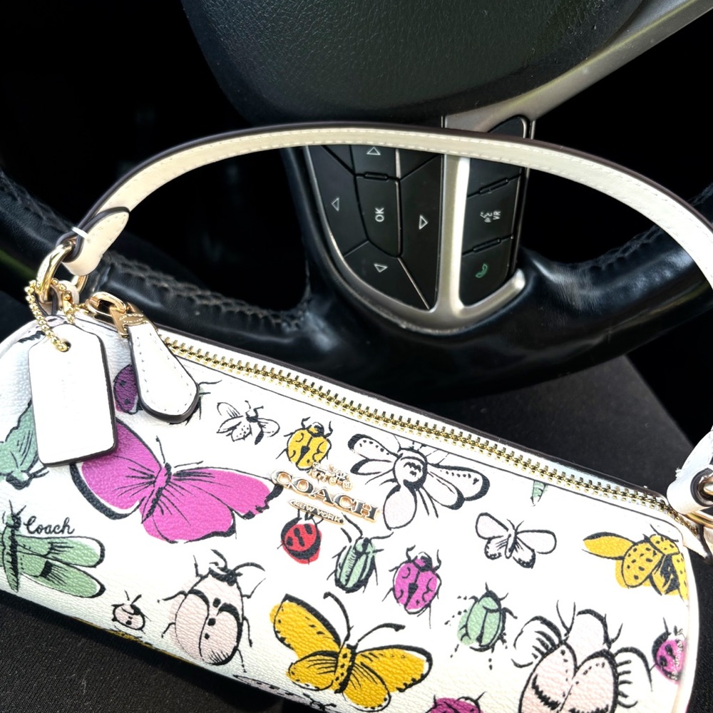 Coach White Artistic small bag with Butterfly Design